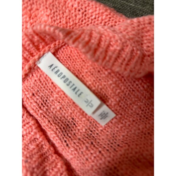 Aeropostale Coral Cable Knit Sweater Womens Acrylic Size Medium - Picture 4 of 7